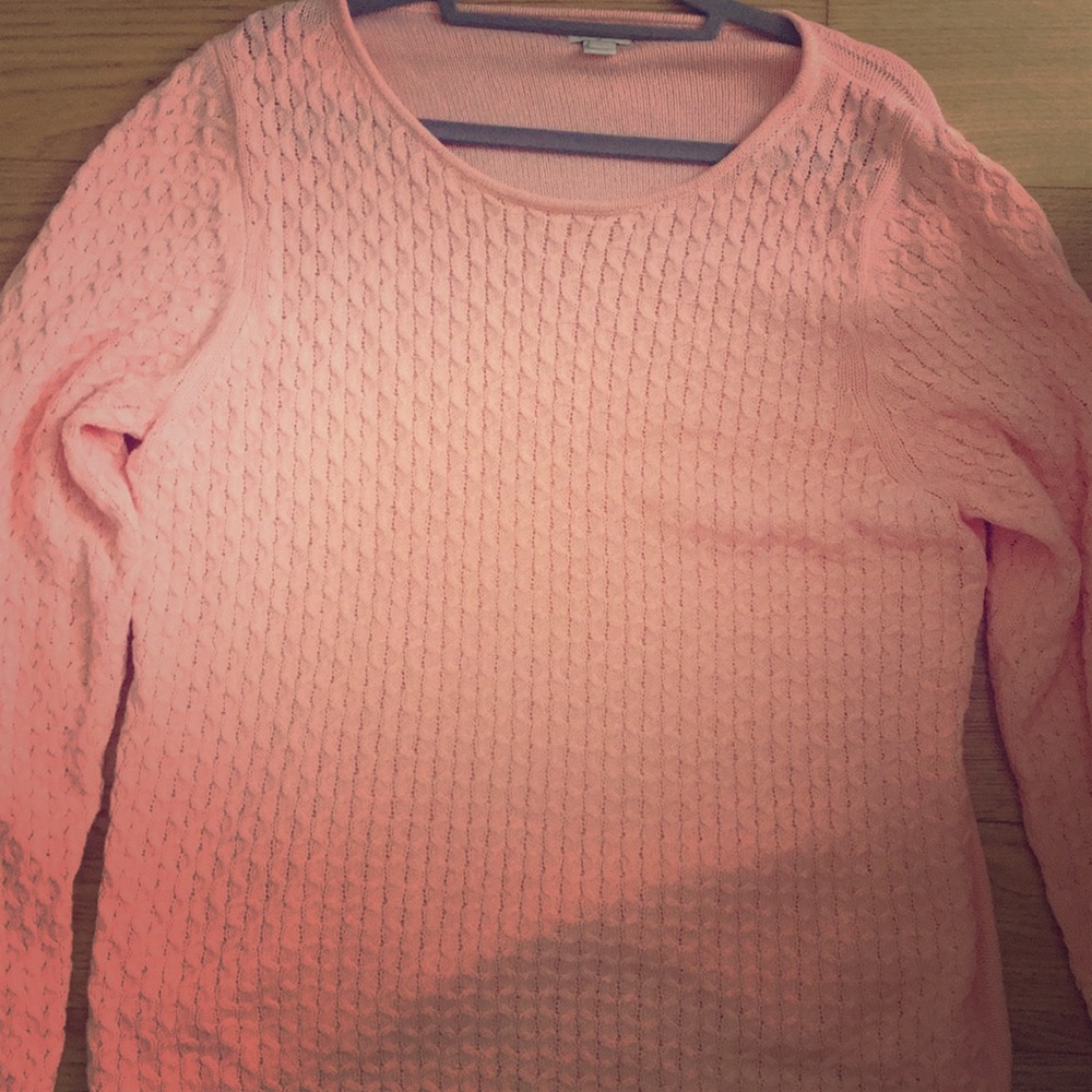 J Crew Boat Neck Pink Knit Sweater
